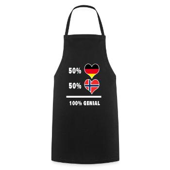 Germany and Norway Genial / Gift - Cooking Apron - black - Front - AI Model Male 185 dark (185cm)