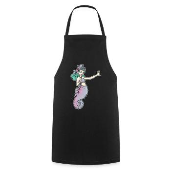 Seepferdchen Prinzessin Fisch Ozean Geschenk - Kochschürze - Schwarz - Vorne - AI Model Male 185 dark (185cm)