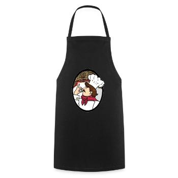 Chef spaghetti - Tablier de cuisine - noir - Devant - AI Model Male 185 dark (185cm)