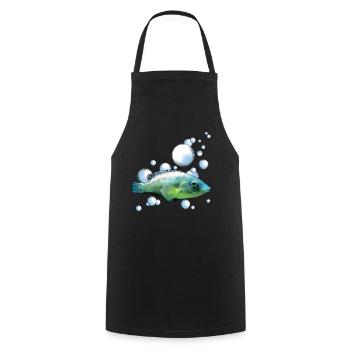 Buntes Aquarienfisch Motiv - Kochschürze - Schwarz - Vorne - AI Model Male 185 dark (185cm)