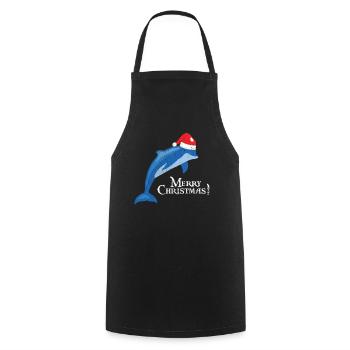 dolphin - Cooking Apron - black - Front - AI Model Male 185 dark (185cm)