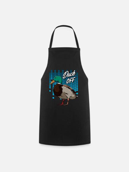 Trendy Ente Wortspiel | Duck Off Vogel Geschenk - Kochschürze - Schwarz