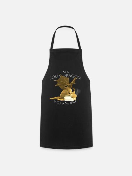 I’m A Book Dragon Not A Worm Livre dragon - Tablier de cuisine - noir