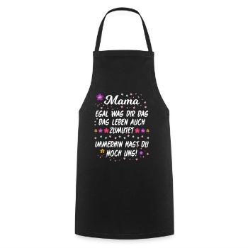 Mama Spruch Witz Lustig Familie Aufmuntern Mutter - Kochschürze - Schwarz - Vorne - AI Model Male 185 dark (185cm)