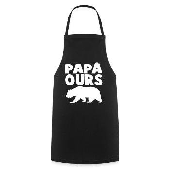Tête de papaours sauvage en silhouette - Tablier de cuisine - noir - Devant - AI Model Male 185 dark (185cm)