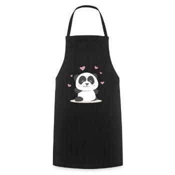 Kawaii Panda - Cooking Apron - black - Front - AI Model Male 185 dark (185cm)