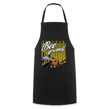 Bee Yourself honey bee pun game insect gift - Cooking Apron - black - Front - AI Model Male 185 dark (185cm)