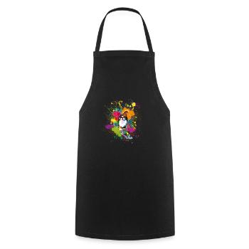Klekskatze - Cooking Apron - black - Front - AI Model Male 185 dark (185cm)