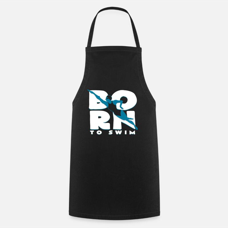 swimmer - Cooking Apron - black