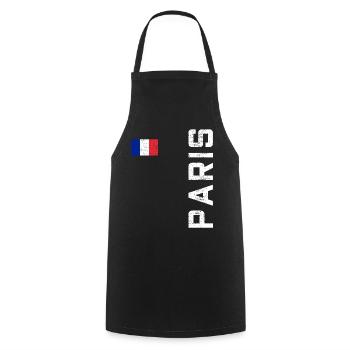 Maillots Paris France - Tablier de cuisine - noir - Devant - AI Model Male 185 dark (185cm)