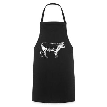 Beef cow meat butcher butcher - Cooking Apron - black - Front - AI Model Male 185 dark (185cm)