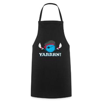 YARRRN! Garn Wortspiel Häkeln Stricken Geschenk - Kochschürze - Schwarz - Vorne - AI Model Male 185 dark (185cm)