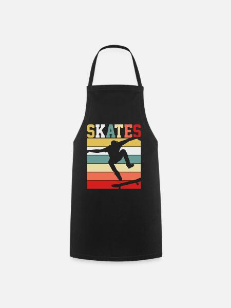 Skateboard Retro - Kochschürze - Schwarz