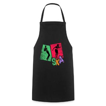 Cadeau de musique ska - Tablier de cuisine - noir - Devant - AI Model Male 185 dark (185cm)