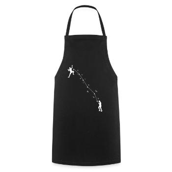 Climber climbs a rock face | Climb - Cooking Apron - black - Front - AI Model Male 185 dark (185cm)