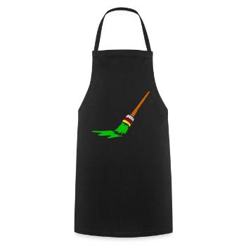 Urban Graffiti Brush Design - Cooking Apron - black - Front - AI Model Male 185 dark (185cm)