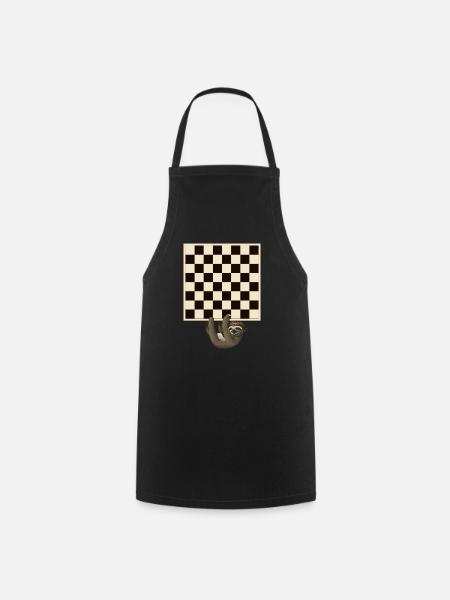 Schachbrett Schachspieler Schachprofi Geschenk - Kochschürze - Schwarz