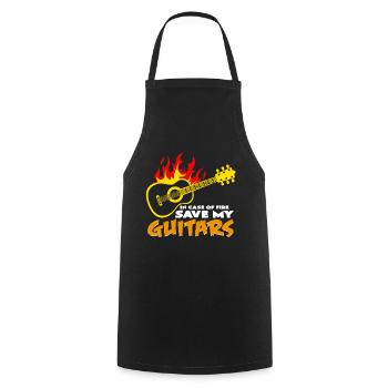 Gitarren - Kochschürze - Schwarz - Vorne - AI Model Male 185 dark (185cm)