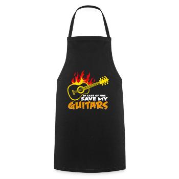 En cas d'incendie, économisez mes guitares | Cadeau de guitare - Tablier de cuisine - noir - Devant - AI Model Male 185 dark (185cm)