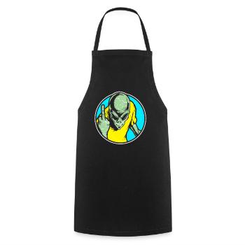 Alien middlefinger extraterrestrials funny Ufo - Cooking Apron - black - Front - AI Model Male 185 dark (185cm)