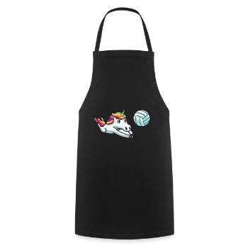 Unicorn volleyball volleyball player gift - Cooking Apron - black - Front - AI Model Male 185 dark (185cm)