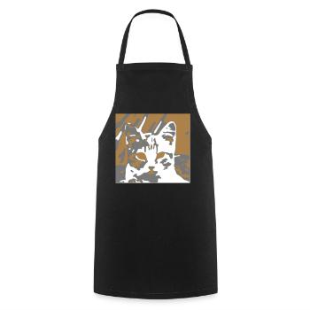 notre petit chat - Tablier de cuisine - noir - Devant - AI Model Male 185 dark (185cm)