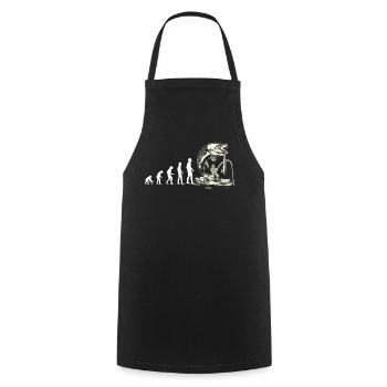 Evolution canot pêcheur blanc - Tablier de cuisine - noir - Devant - AI Model Male 185 dark (185cm)