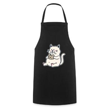 Cat Kitten Cookie Fantasy Kids Baby Cartoon Xmas - Cooking Apron - black - Front - AI Model Male 185 dark (185cm)