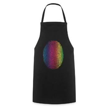 Empreinte arc-en-ciel - Identité - Tablier de cuisine - noir - Devant - AI Model Male 185 dark (185cm)