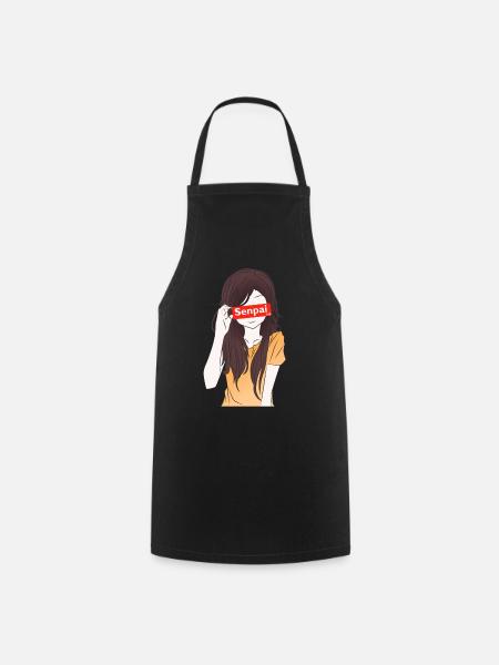 Anime Waifu Senpai - Tablier de cuisine - noir