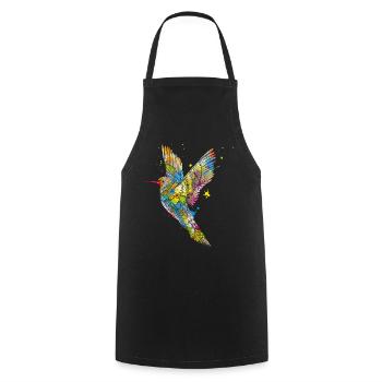 Hummingbird graffiti - Cooking Apron - black - Front - AI Model Male 185 dark (185cm)