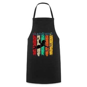 Cupidon de style rétro vintage | Cadeau Saint Valentin - Tablier de cuisine - noir - Devant - AI Model Male 185 dark (185cm)