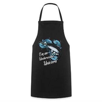 Licorne sous-marine | Narwhal Funny Animal Gift - Tablier de cuisine - noir - Devant - AI Model Male 185 dark (185cm)