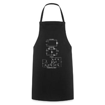 Cadeau rigolo d'examen en génie électrique de résistance - Tablier de cuisine - noir - Devant - AI Model Male 185 dark (185cm)