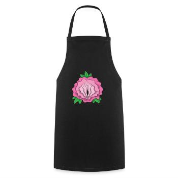 Rosen Muschi Shirt Scheiden Blume Vagina Pflanze - Kochschürze - Schwarz - Vorne - AI Model Male 185 dark (185cm)