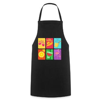 summer - Cooking Apron - black - Front - AI Model Male 185 dark (185cm)