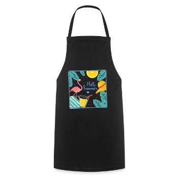 summer - Cooking Apron - black - Front - AI Model Male 185 dark (185cm)