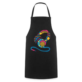 Headphones of patterns and stripes - Cooking Apron - black - Front - AI Model Male 185 dark (185cm)