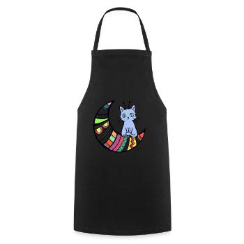 Außerirdische Katze Alien Ufo Haustier Geschenk - Kochschürze - Schwarz - Vorne - AI Model Male 185 dark (185cm)