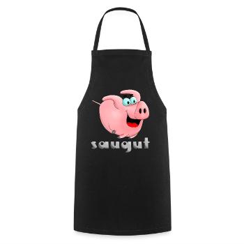Aspiration - truie - porcelets - Tablier de cuisine - noir - Devant - AI Model Male 185 dark (185cm)