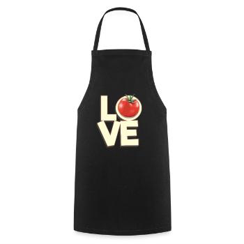 Liebe Tomate - Kochschürze - Schwarz - Vorne - AI Model Male 185 dark (185cm)