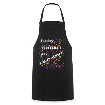 dressed as a party man t-shirt white - Cooking Apron - black - Front - AI Model Male 185 dark (185cm)