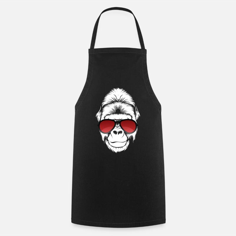 Dearadh Bronntanais Gile Cool Gorilla Sunglasses - Cooking Apron - black