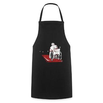 Boccia Rollstuhl Athlet - Kochschürze - Schwarz - Vorne - AI Model Male 185 dark (185cm)
