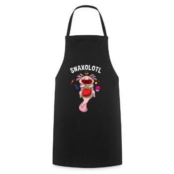 Axolotl Wortspiel Snaxolotl lustiges Lurch Shirt - Kochschürze - Schwarz - Vorne - AI Model Male 185 dark (185cm)