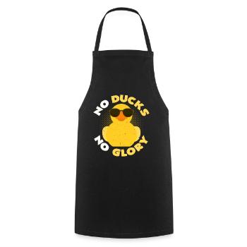 No Ducks No Glory | Gummiente Cool Zitat Geschenk - Kochschürze - Schwarz - Vorne - AI Model Male 185 dark (185cm)