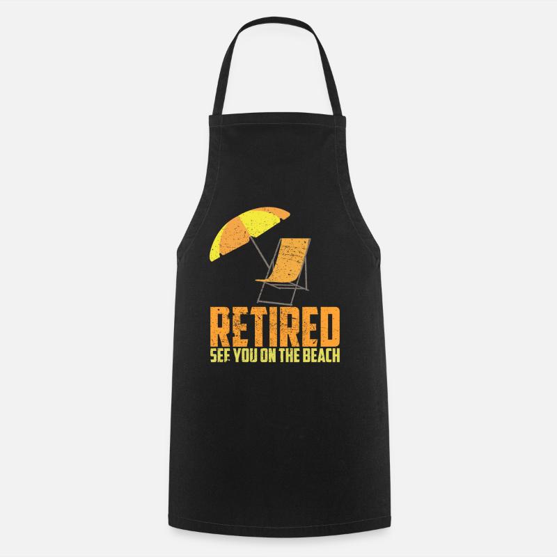 Retraite plage de chaises longues - Tablier de cuisine - noir