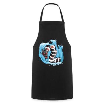Sushi Serpent de mer - Tablier de cuisine - noir - Devant - AI Model Male 185 dark (185cm)