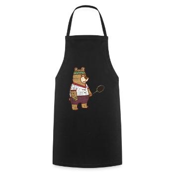 Speedminton bear gift - Cooking Apron - black - Front - AI Model Male 185 dark (185cm)