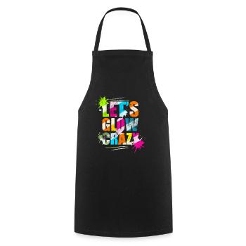 Let's Glow Crazy Retro Neon Party Light Rave - Cooking Apron - black - Front - AI Model Male 185 dark (185cm)